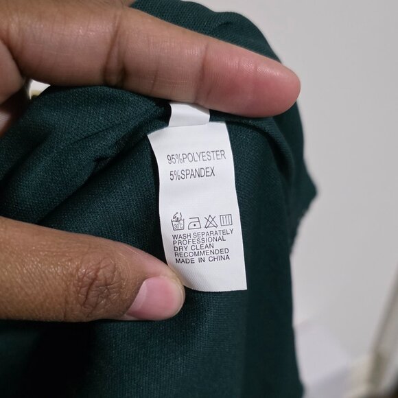 Sequin Collared Button Down Shirt Dress - Green - Picture 6 of 10